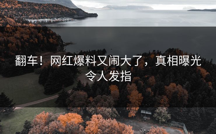 翻车！网红爆料又闹大了，真相曝光令人发指