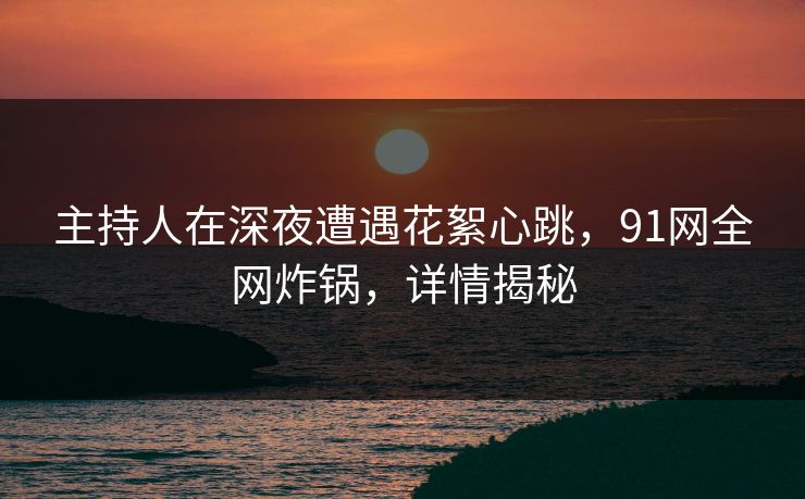 主持人在深夜遭遇花絮心跳，91网全网炸锅，详情揭秘