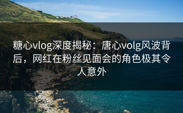 糖心vlog深度揭秘：唐心volg风波背后，网红在粉丝见面会的角色极其令人意外