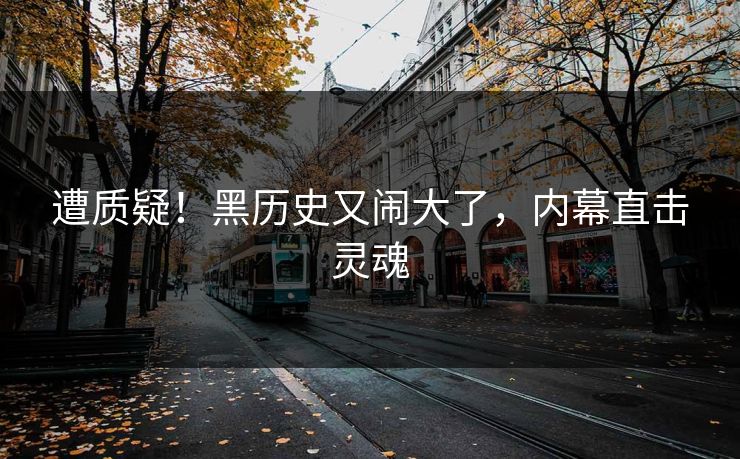 遭质疑！黑历史又闹大了，内幕直击灵魂