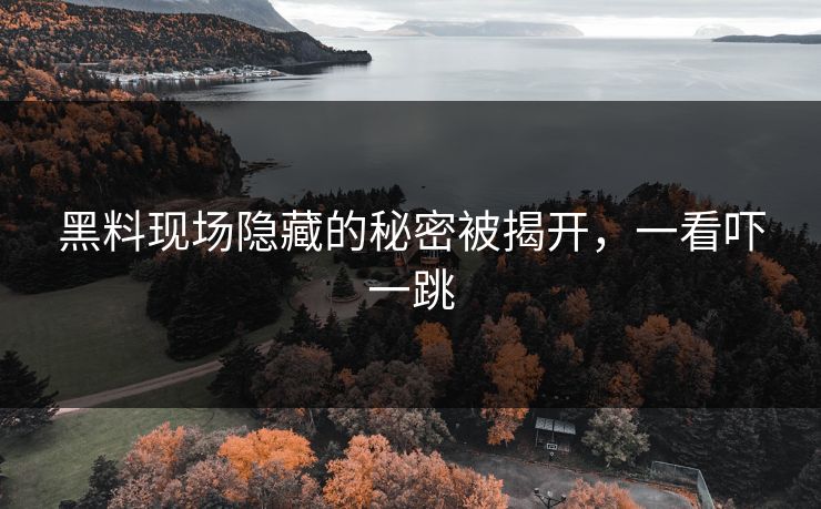 黑料现场隐藏的秘密被揭开，一看吓一跳