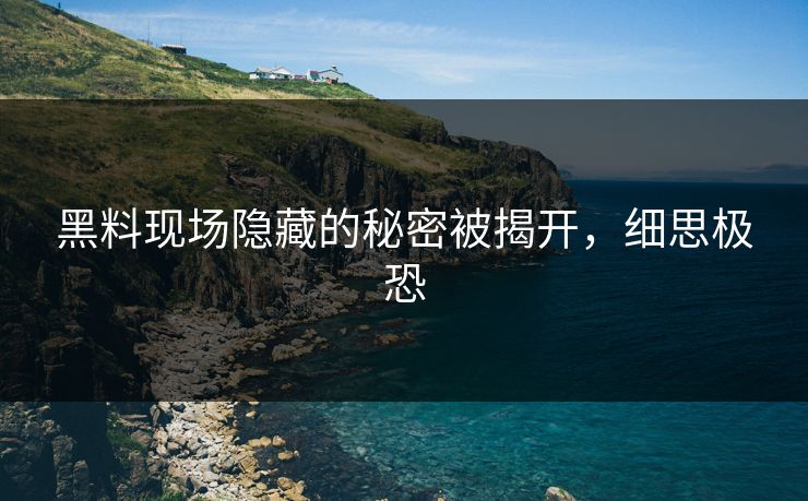 黑料现场隐藏的秘密被揭开，细思极恐