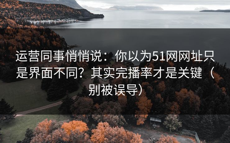运营同事悄悄说：你以为51网网址只是界面不同？其实完播率才是关键（别被误导）